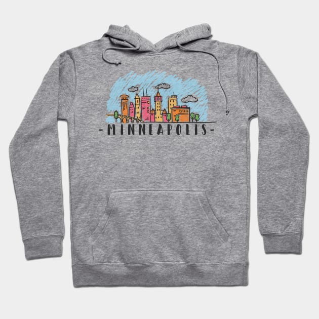 Minneapolis USA Skyline Hoodie by LR_Collections